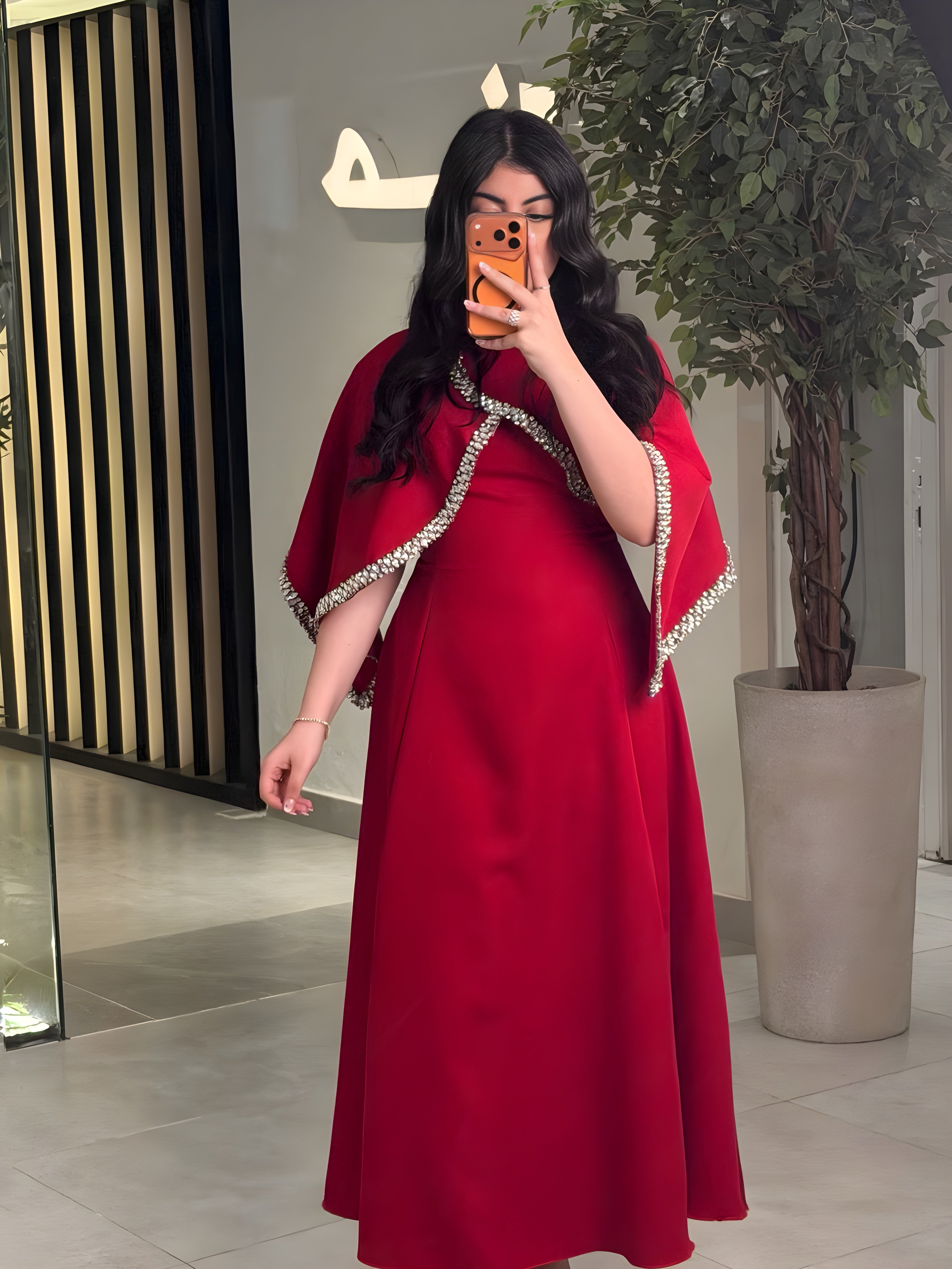 فستان سهره ناعم قطعتين احمر